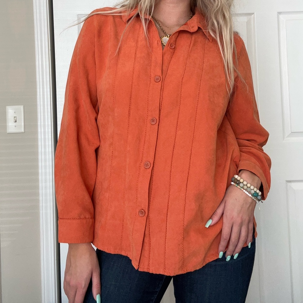 Vintage Suede Orange Shacket